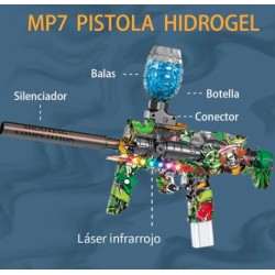Pistola Mp7 hidrogel colores 2025