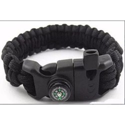 PULSERA PARACORD SUPERVIVENCIA CON PEDERNAL Y SILBATO