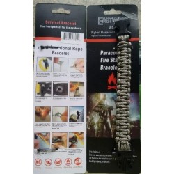 PULSERA PARACORD SUPERVIVENCIA CON PEDERNAL Y SILBATO
