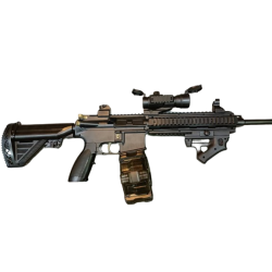 Rifle M416 negro con tambor y cargador hidrogel