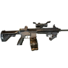 Rifle M416 negro con tambor y cargador hidrogel