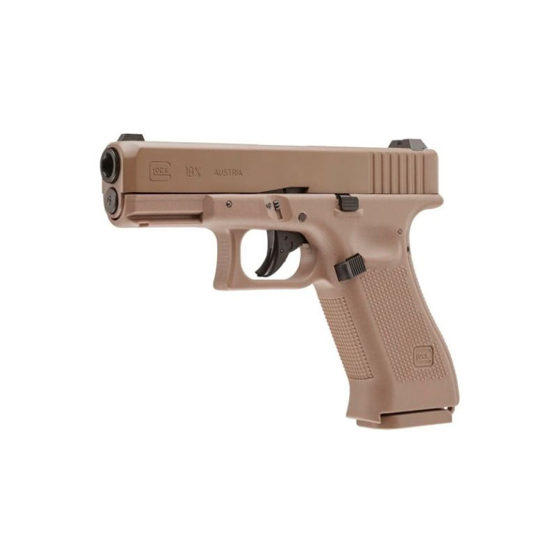 Pistola Glock 19X CO2 Calibre .177 (4.5 mm) Blowback Xtreme P Café