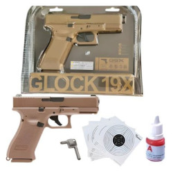 Pistola Glock 19x Co2 .177 Blowback  Café 4.5 mm