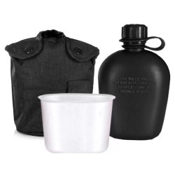 Cantimplora Táctica Militar + Vaso Taza Aluminio 1lt