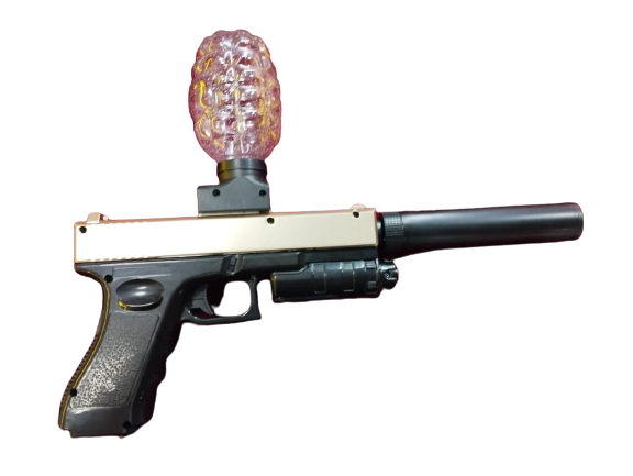 Pistola Tipo GLOCK HIDROGEL dorada gelsoft