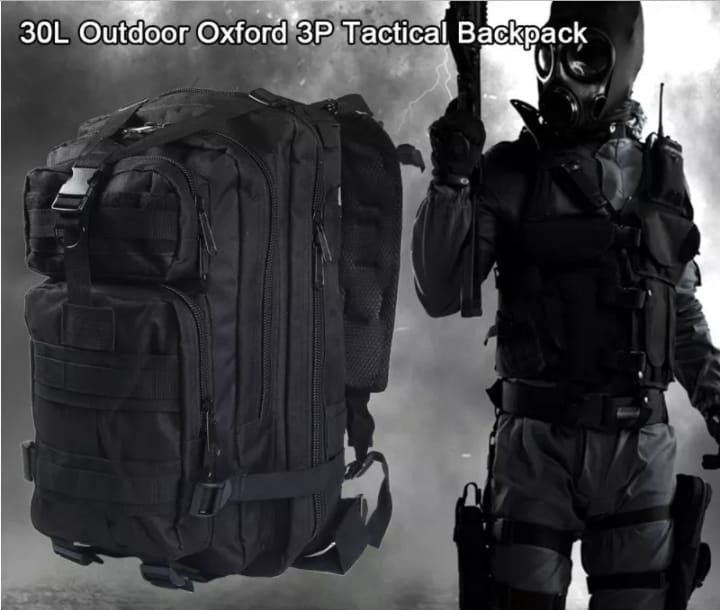 Mochila táctica Back pack color negro