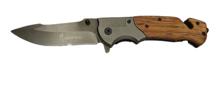 Navaja BROWNING tipo rescate empuñadura de madera