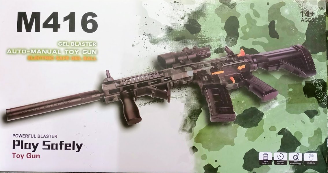 Rifle M416 CAMUFLAJE VERDE Hidrogel