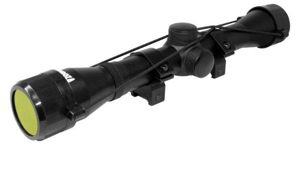 Mira telescópica 4 x 32 con doble montura Mendoza