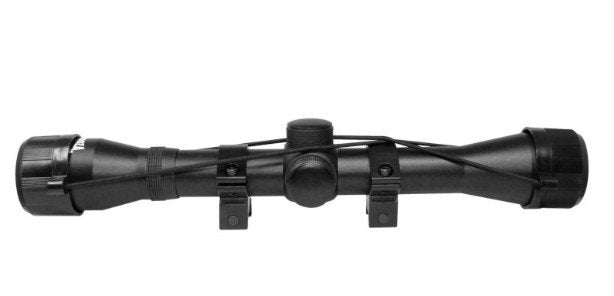 Mira telescópica 4 x 32 con doble montura Mendoza