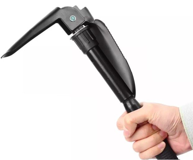 Pala plegable para campismo con funda