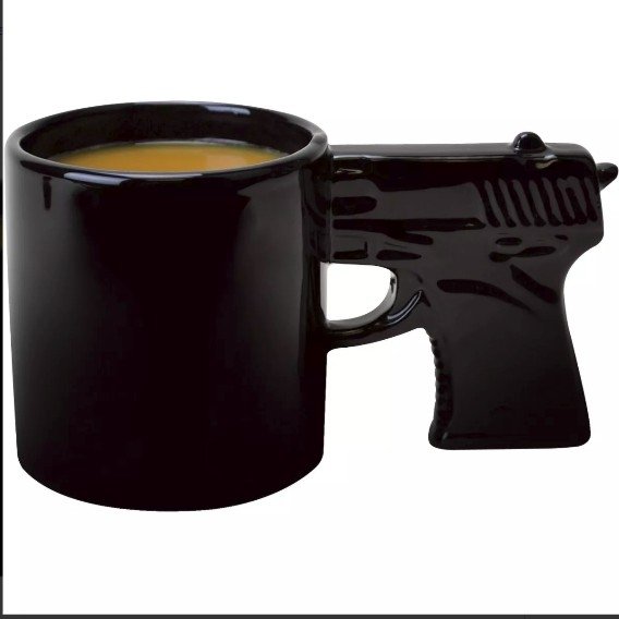 Taza De Cerámica Agarradera En Forma De Pistola