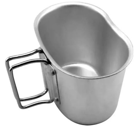 Cantimplora Táctica Militar + Vaso Taza Aluminio 1lt 2025