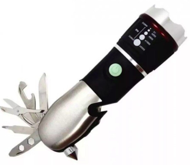 Linterna TACTICA 3000 Lúmenes Todo En 1 Con 10 Herramientas Y Navaja 2020