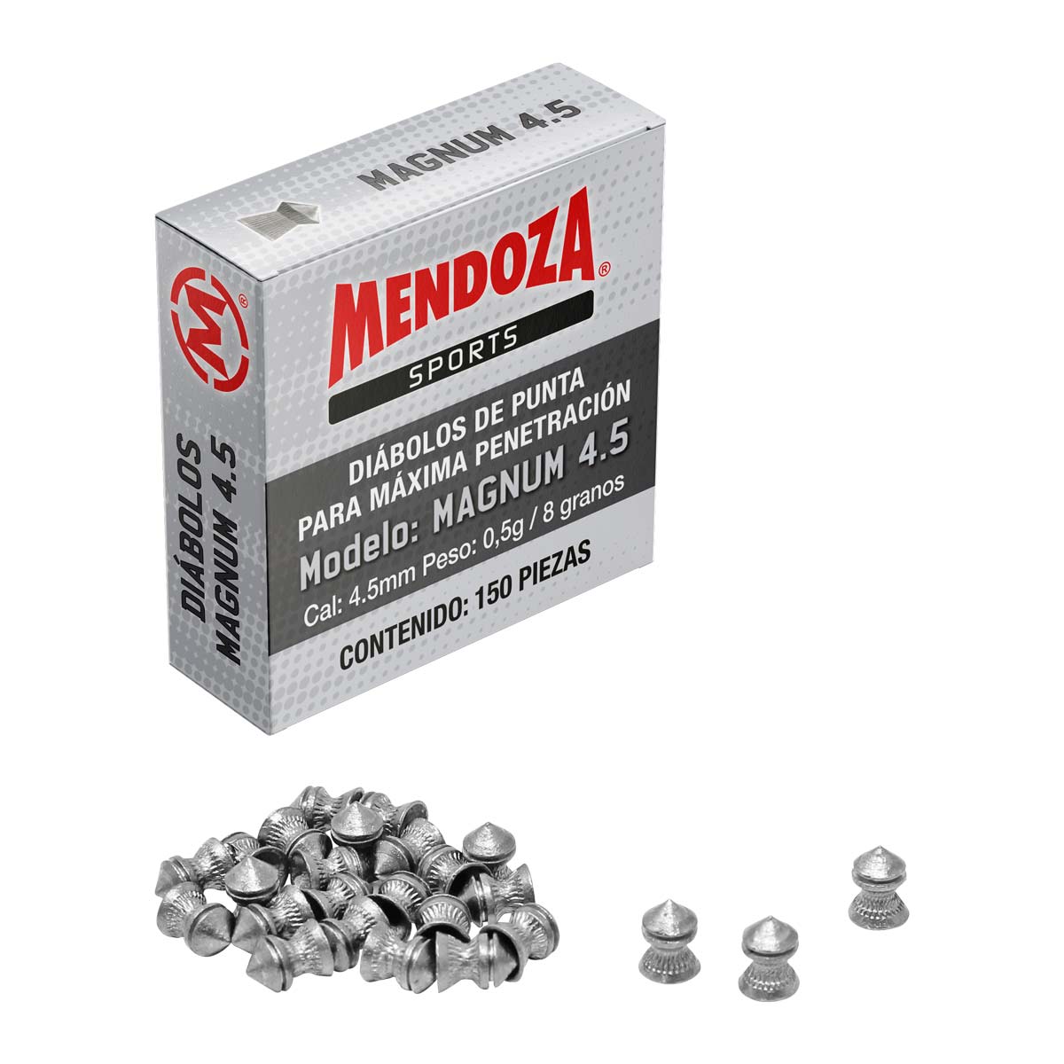Diábolo magnum  4.5 de punta caja con 150 piezas Mendoza