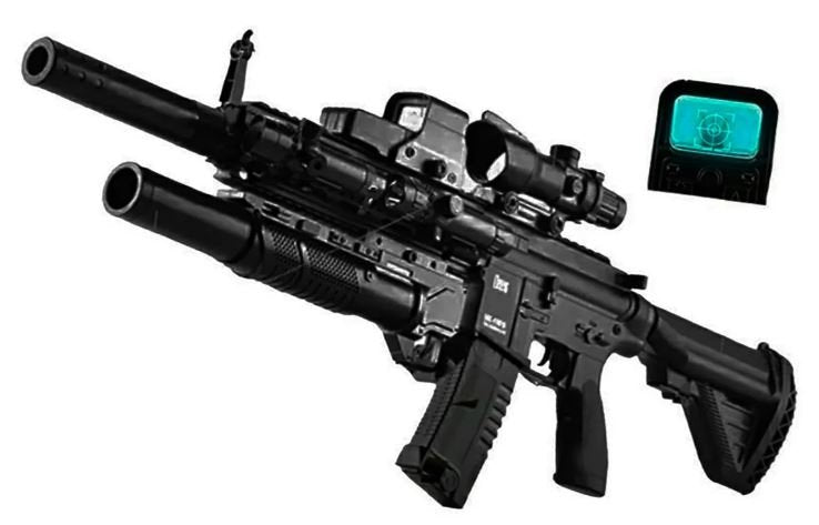 Rifle HK416 con lanzagranadas hidrogel