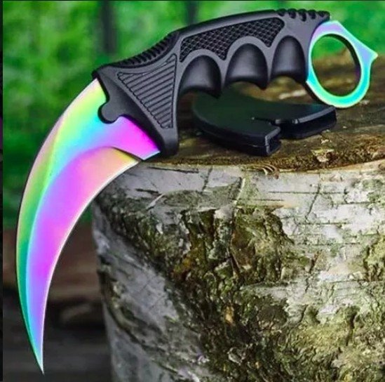cuchillo KARAMBIT táctico tornasol