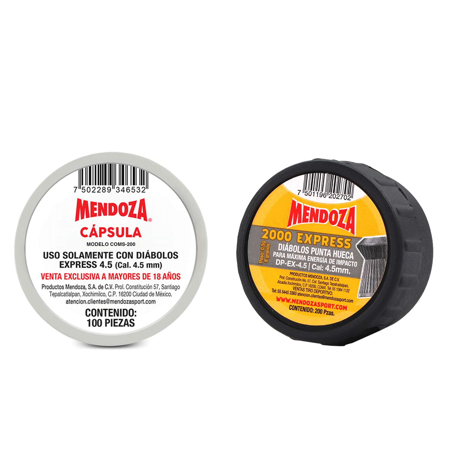 Kit de 100 salvas + 200 Diábolos calibre 4.5 mm Mendoza 2025