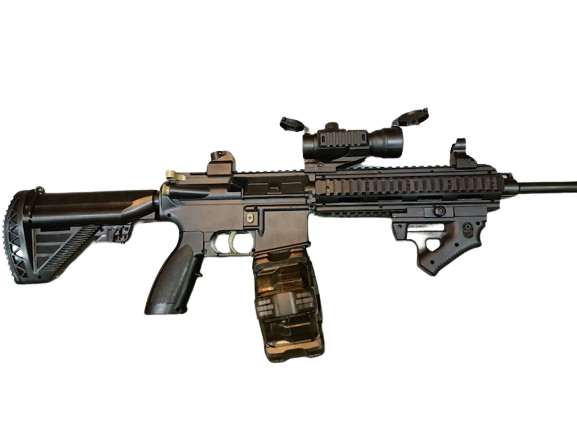 Rifle M416 negro con tambor y cargador hidrogel