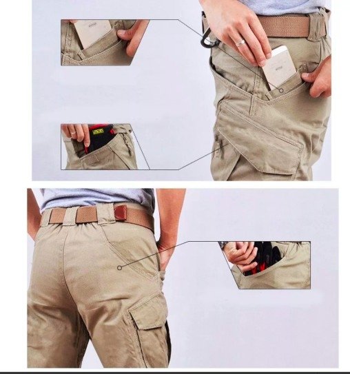 Pantalón Táctico Militar Tipo Cargo Arena