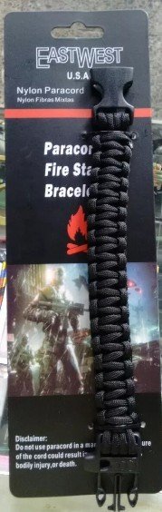 PULSERA PARACORD SUPERVIVENCIA CON PEDERNAL Y SILBATO
